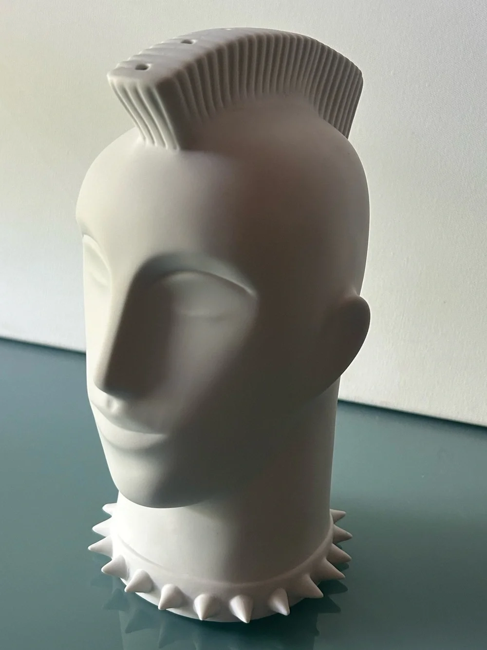 Jonathan Adler Mohawk Lollipop Holder White Porcelain Punk Rock Head Home. Decor